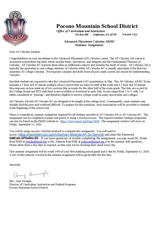 picture Derivatives Calculus Pdf 172418 | 2020 Ap Calculus Ab Bc Summer Assignment Letter