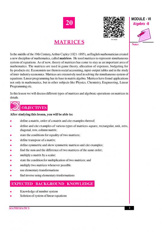 picture Matrix Pdf 172832 | 311 Maths Eng Lesson20