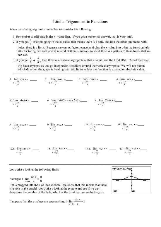 picture_Limit Of Trigonometric Functions Pdf 173449 | 5 Limits With Trig Functions