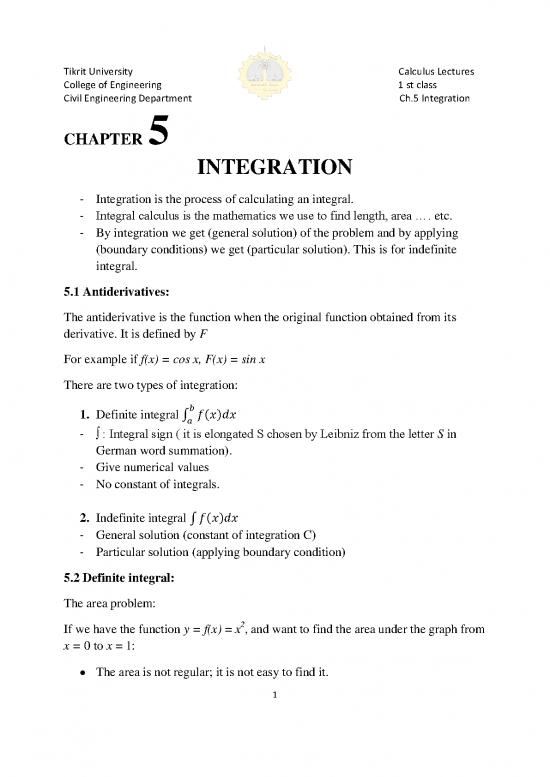 picture_Indefinite Integral Pdf 172652 | Chapter 5