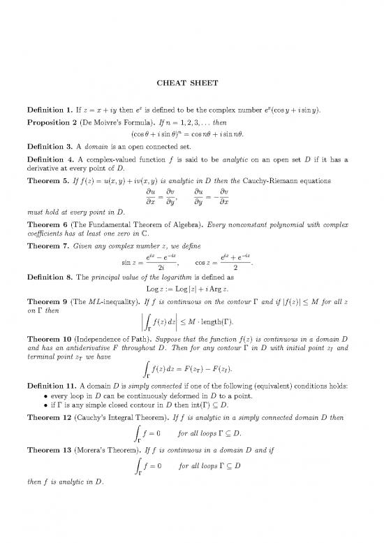 picture Calculus Pdf Download 172416 | Cheat Sheet