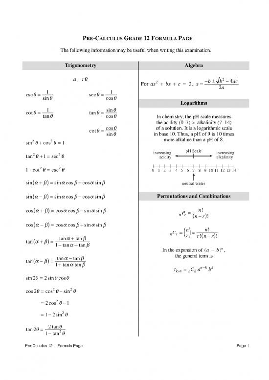 picture_Calculus Pdf Download 172716 | Formula Sheet Pmath 12 Incomplete