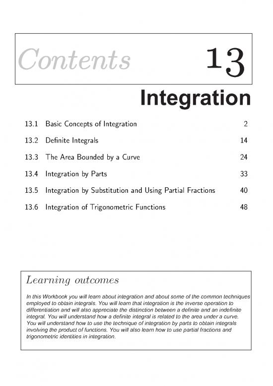 picture_Indefinite Integral Pdf 173708 | Helm Workbook 13 Integration