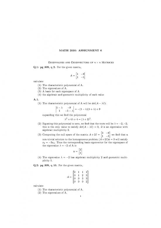 picture_Matrix Pdf 173027 | Linalg Assignment6 Solns