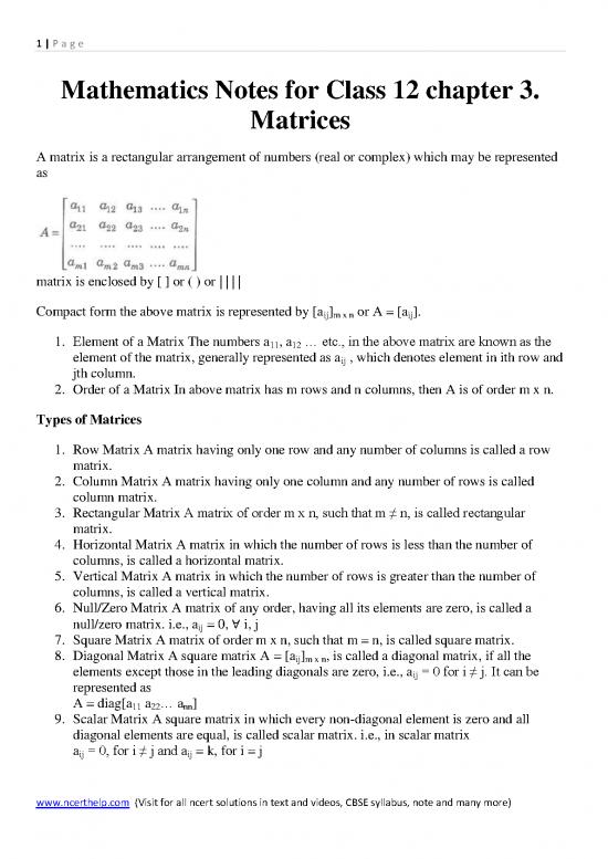 picture_Matrix Pdf 172734 | Maths Notes For Class 12 Chapter  Matrices