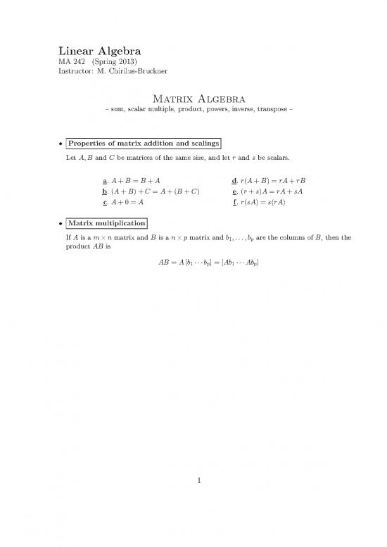 picture Matrix Pdf 172951 | Matrix Algebra