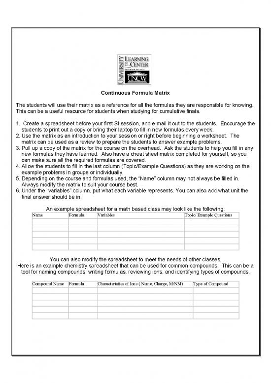 picture Matrix Pdf 174195 | Sitraininmatrix