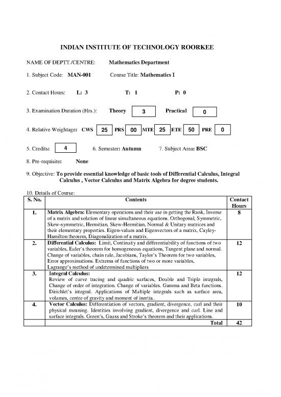 picture Matrix Calculus Pdf 171840 | Syllabi Int Msc Core Corses