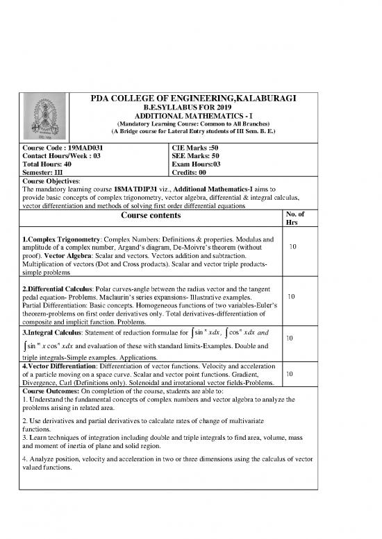 picture Vector Differentiation Pdf 171938 | Syllabus 19mad031