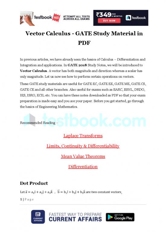 picture Vector Integration Pdf 171694 | Vector Calculus Gate Study Material In Pdf Ebe4818c