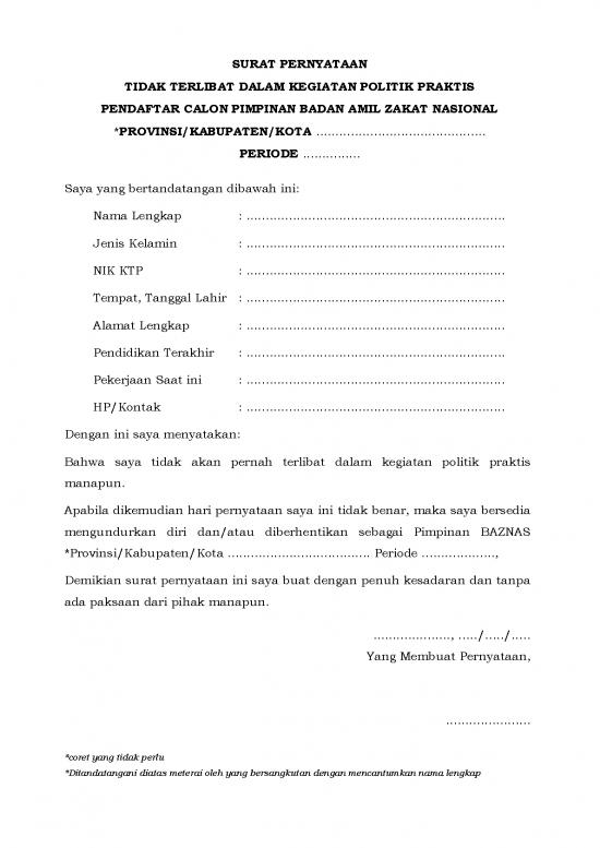 picture1_1594625277 Pernyataan Tidak Terlibat Kegiatan Politik Praktispdf | File - Surat Pernyataan Id 17468