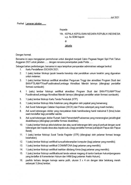 picture1_Pendidikan Pdf 16482 | 1 Format Surat Lamaran Polri