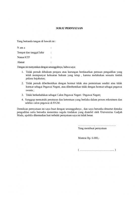 picture_1 Surat Pernyataan Tdk Pernah Dihukum | File - Surat Pernyataan Id 17765