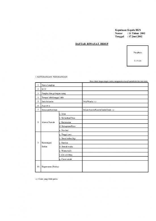 picture Blanko Drh Cpns | File - Daftar Riwayat Hidup Id 15912