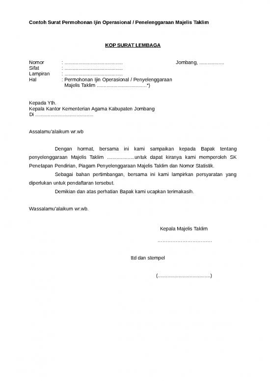 picture1_Contoh Blanko Permohonan Ijin Majelis Talim | File - Surat Permohonan Id 16596
