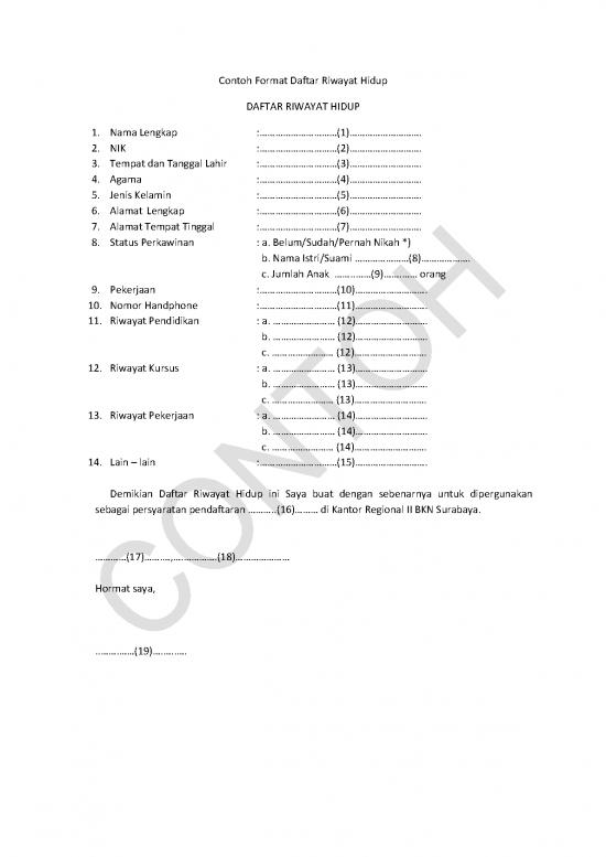 picture_Contoh Format Daftar Riwayat Hidup | File - Daftar Riwayat Hidup Id 15897