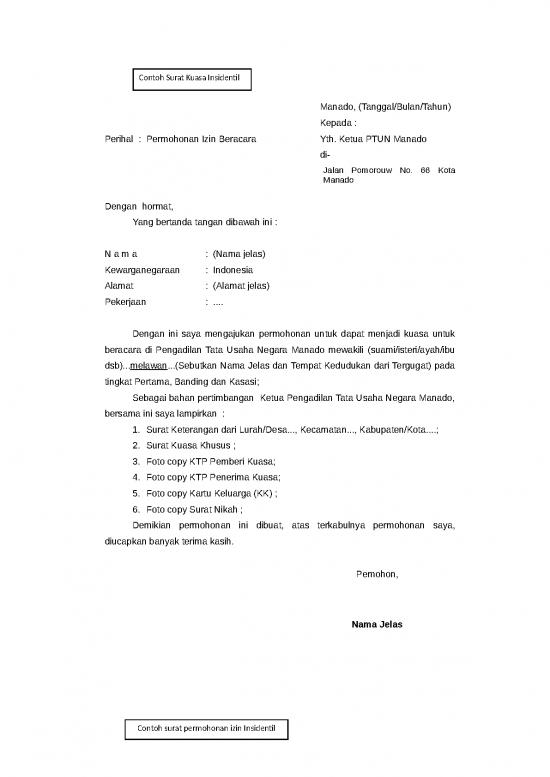 picture_Presentasi Usaha 16664 | Contoh Surat Kuasa Insidentil Dan Surat Permohonan Izin Insidentil