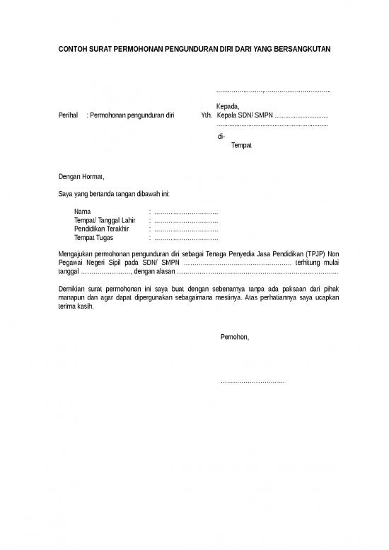 picture_Contoh Surat Pengunduran Diri Tpjp | File - Surat Pengunduran Diri Id 16816