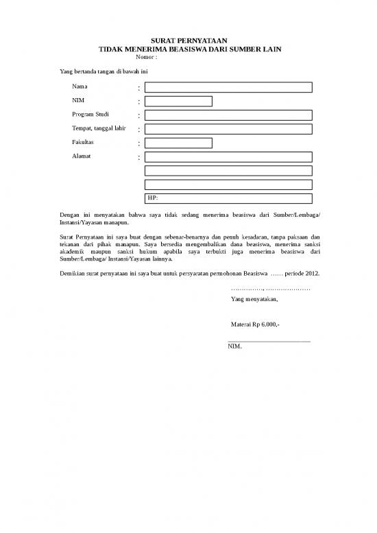 picture Contoh Surat Pernyataan Kelakuan Baik Permohonan Beasiswa | File - Surat Pernyataan Id 17840