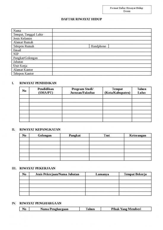 picture_Cv Dosen | File - Daftar Riwayat Hidup Id 15908