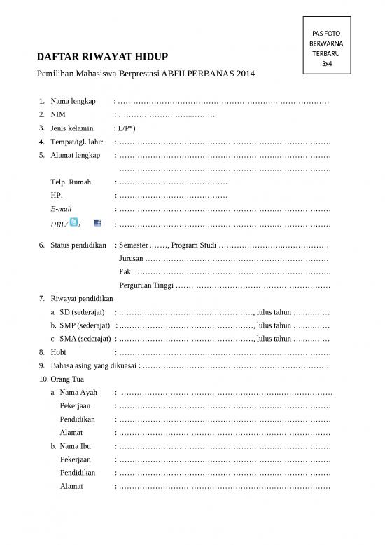 picture1_Daftar Riwayat Hidup Mawapres 2014 | File - Daftar Riwayat Hidup Id 15824