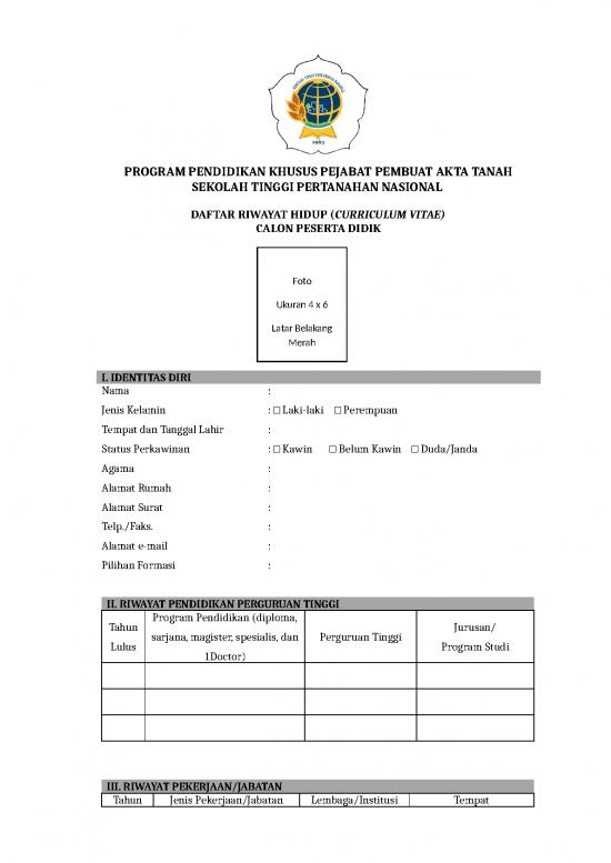 picture1_Drh Calon Peserta Didik Prodiksus Ppat Stpn | File - Daftar Riwayat Hidup Id 15893