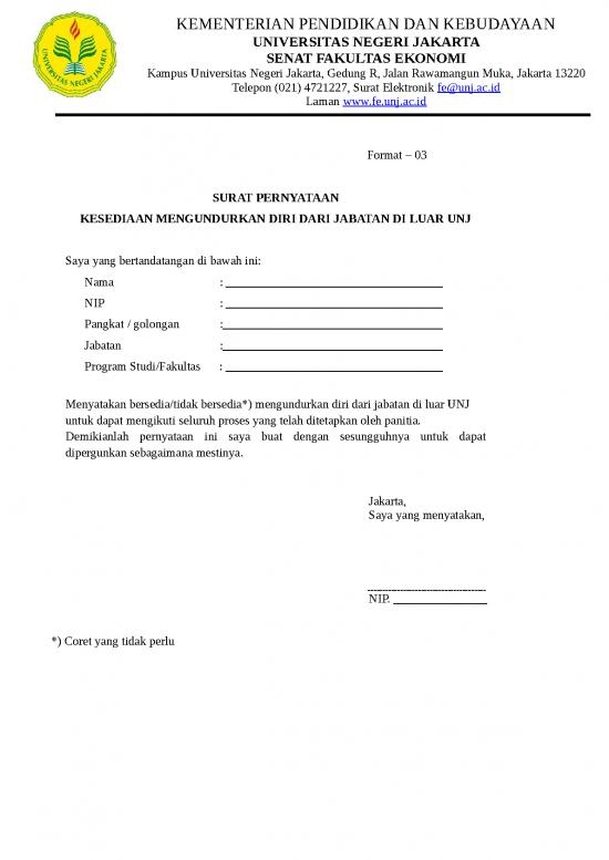 picture1_Form 03 Surat Pernyataan Kesediaan Mengundurkan Diri Dari Jabatan Di Luar Unj