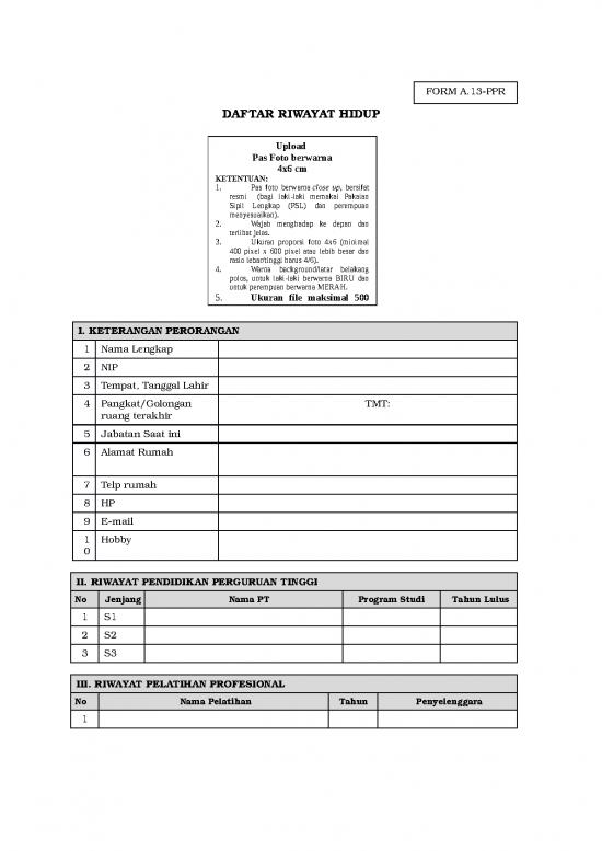 picture1_Form 13 Ppdaftar Riwayat Hidup | File - Daftar Riwayat Hidup Id 15964