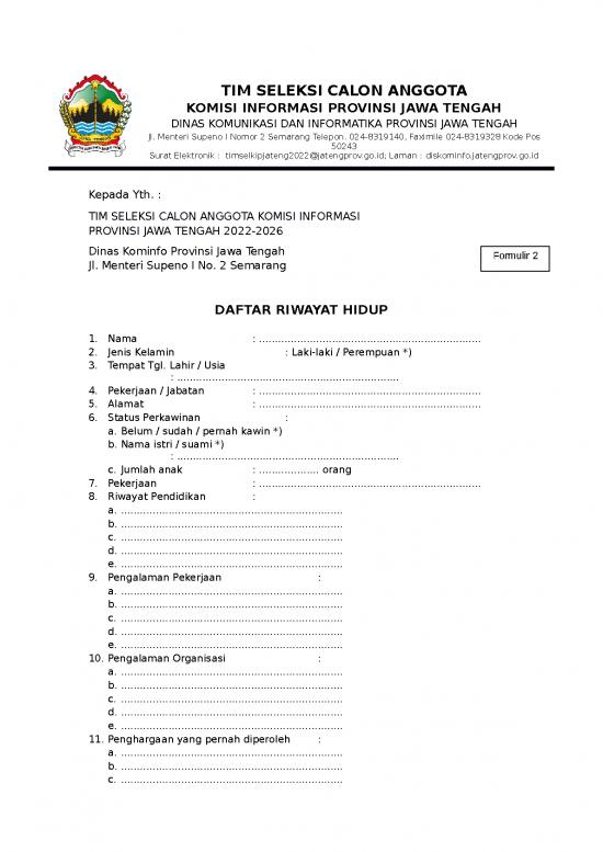 picture1_Form Daftar Riwayat Hidup Kip 2022 | File - Daftar Riwayat Hidup Id 15760