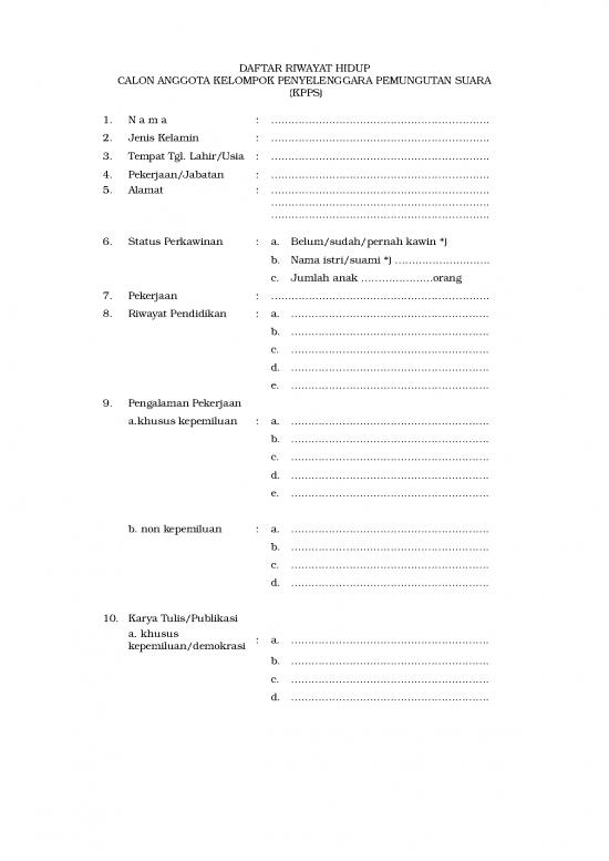 picture_Form Daftar Riwayat Hidup Kpps | File - Daftar Riwayat Hidup Id 15782