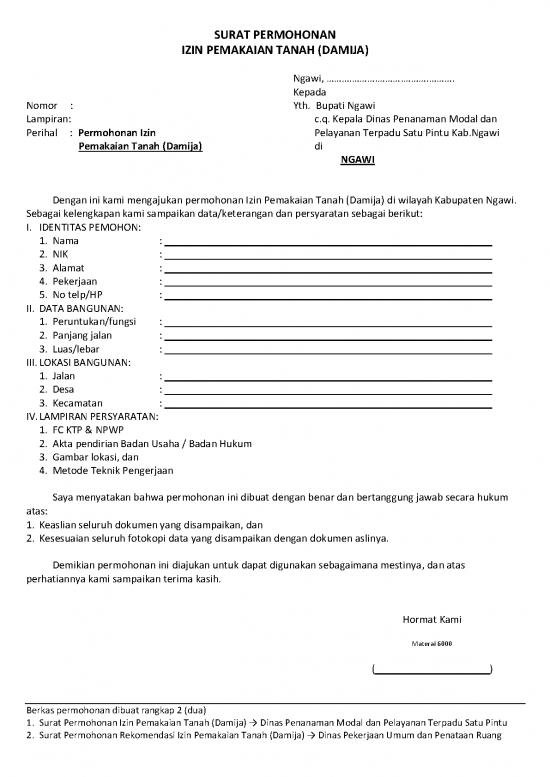 picture Form Izin Damija | File - Surat Permohonan Id 16531