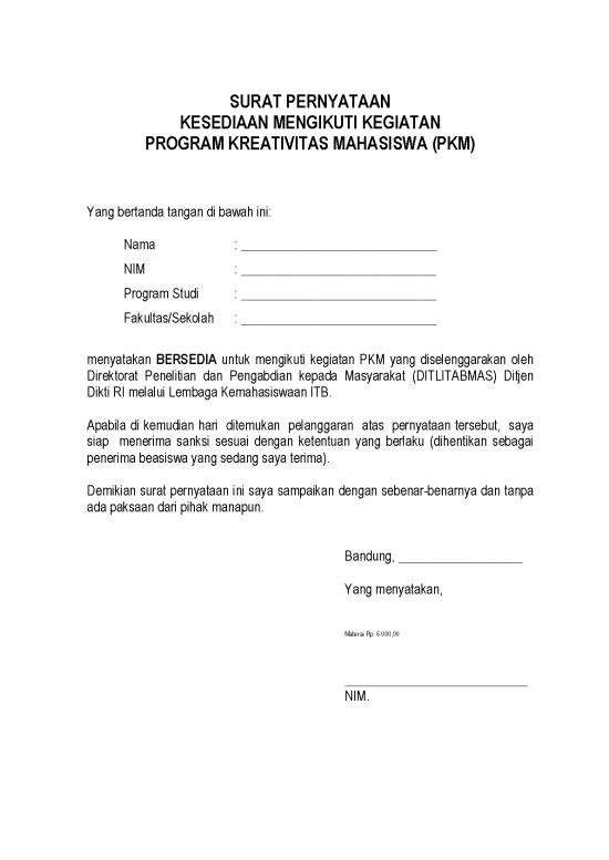 picture1_Form Pernyataan Akan Mengikuti Kegiatan Pkm | File - Surat Pernyataan Id 17571