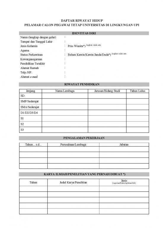 picture1_Format Cv Surat Pernyataan Lamaran Rekomendasi 2018410e | File - Daftar Riwayat Hidup Id 15772