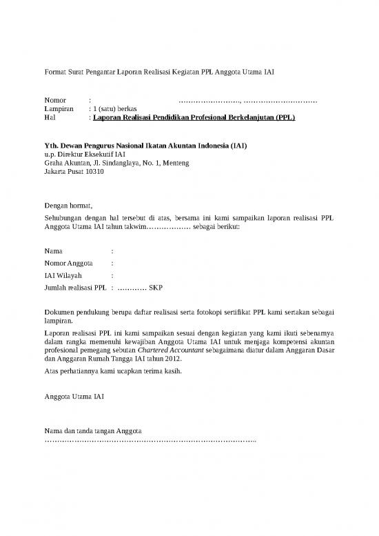 picture1_Format Surat Laporan Realisasi Ppl | File - Surat Pengantar Id 17163