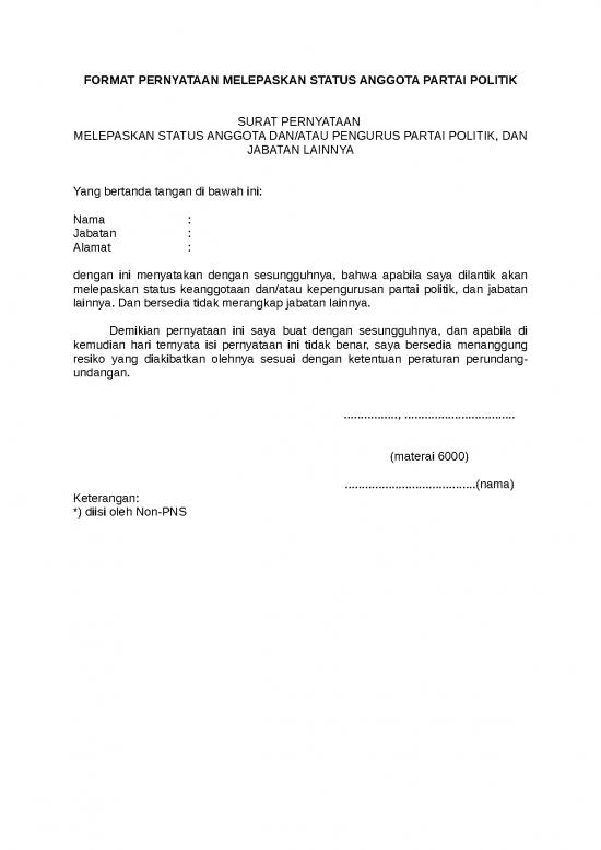 picture_File - Surat Pernyataan Id 16805 | Format Surat Pernyataan Parpol