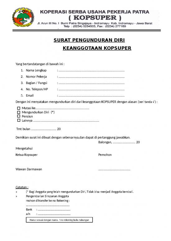 picture Formpengundurandiri | File - Surat Pengunduran Diri Id 17051
