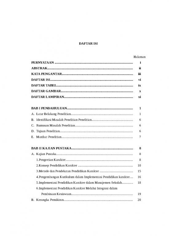picture Pendidikan Karakter 16403 | Kd Tasik 1004190 Table Of Content
