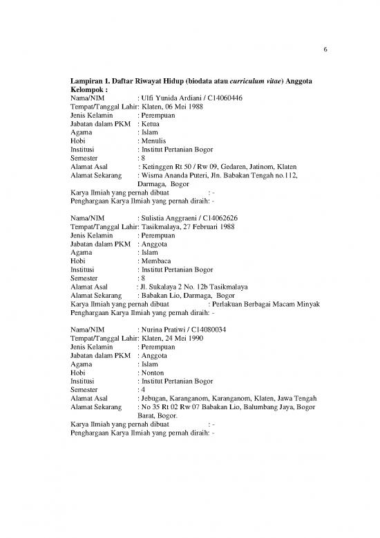 picture Lampiran 1 Pkm Gt | File - Daftar Riwayat Hidup Id 15857