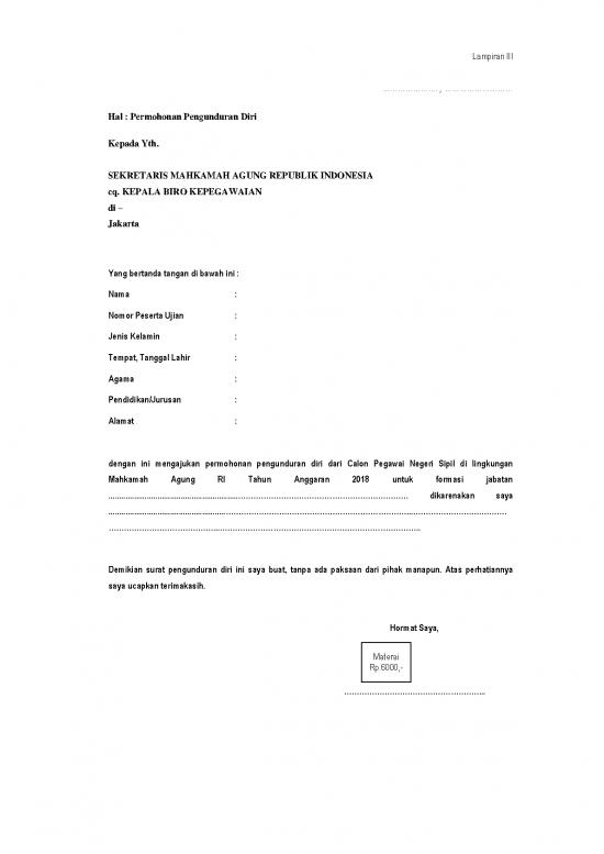 picture Lampiran Iii Surat Pengunduran Diri | File - Surat Pengunduran Diri Id 17061
