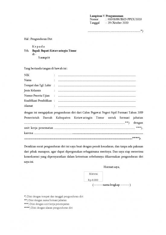 picture_Lampiran V Surat Pengunduran Diri | File - Surat Pengunduran Diri Id 16786