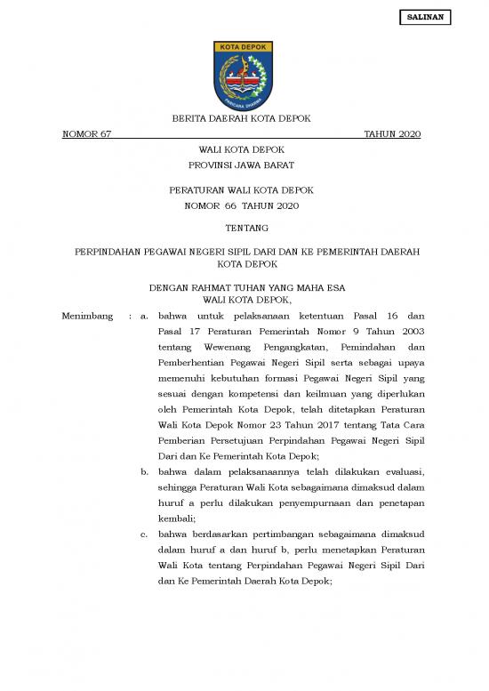 picture_Perpindahan Pegawai Negeri Sipil Dari Dan Ke Pemerintah Daerah Kota Depok