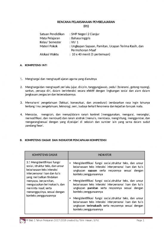 picture Rpp 01 Bahasa Inggris Kelas 7 | Materi Kelas 7 - Bahasa Kelas Vii Id 17270