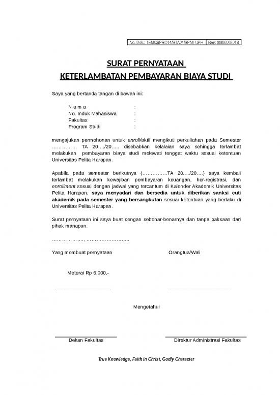 picture_Surat Keterlambatan Pembayaran Mahasiswa Reguler | File - Surat Pernyataan Id 17838