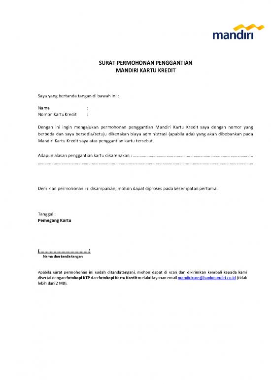 picture_Surat Permohonan Penggantian Mandiri Kartu Kredit | File - Surat Permohonan Id 16727