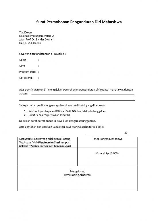 picture Surat Permohonan Pengunduran Diri | File - Surat Pengunduran Diri Id 16917