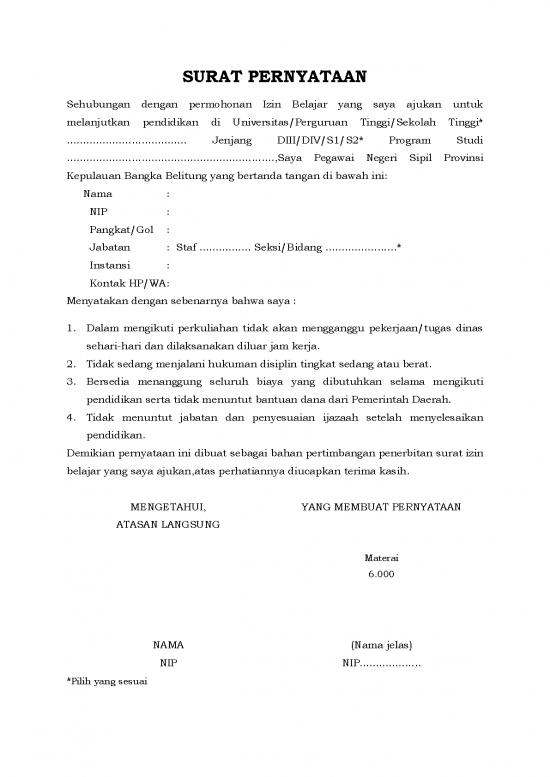 picture1_Surat Pernyataan Bermateraidan Diketahui Atasan Langsung | File - Surat Pernyataan Id 17496