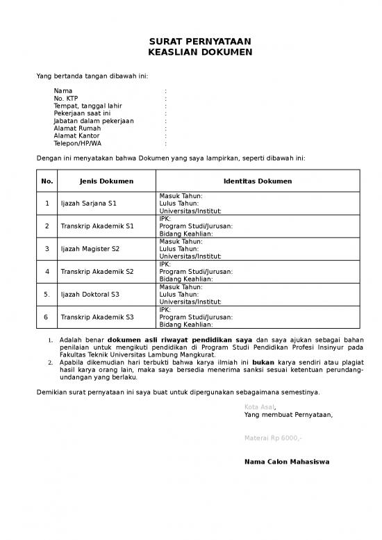 picture_Surat Pernyataan Keaslian Dokumen | File - Surat Pernyataan Id 17556