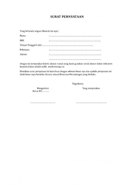 picture_Surat Pernyataan Kerelaan Penggunaan Alamat 2950 | File - Surat Pernyataan Id 17570