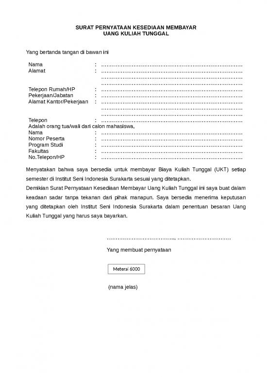 picture_Surat Pernyataan Kesediaan Membayar | File - Surat Pernyataan Id 17562