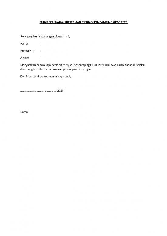 picture1_Surat Pernyataan Kesediaan Menjadi Pendamping Opop 2020 | File - Surat Pernyataan Id 17596